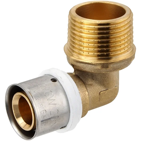Pressfitting-Winkel 90° - 26 x 3,0 mm - 1 Zoll Außengewinde für MV-Rohr